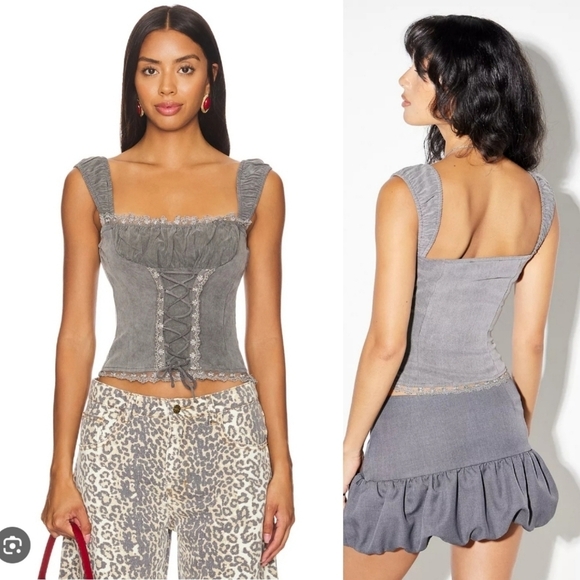 Lioness Tops - Lioness Palmer Corset in Washed Grey XS?see measurements